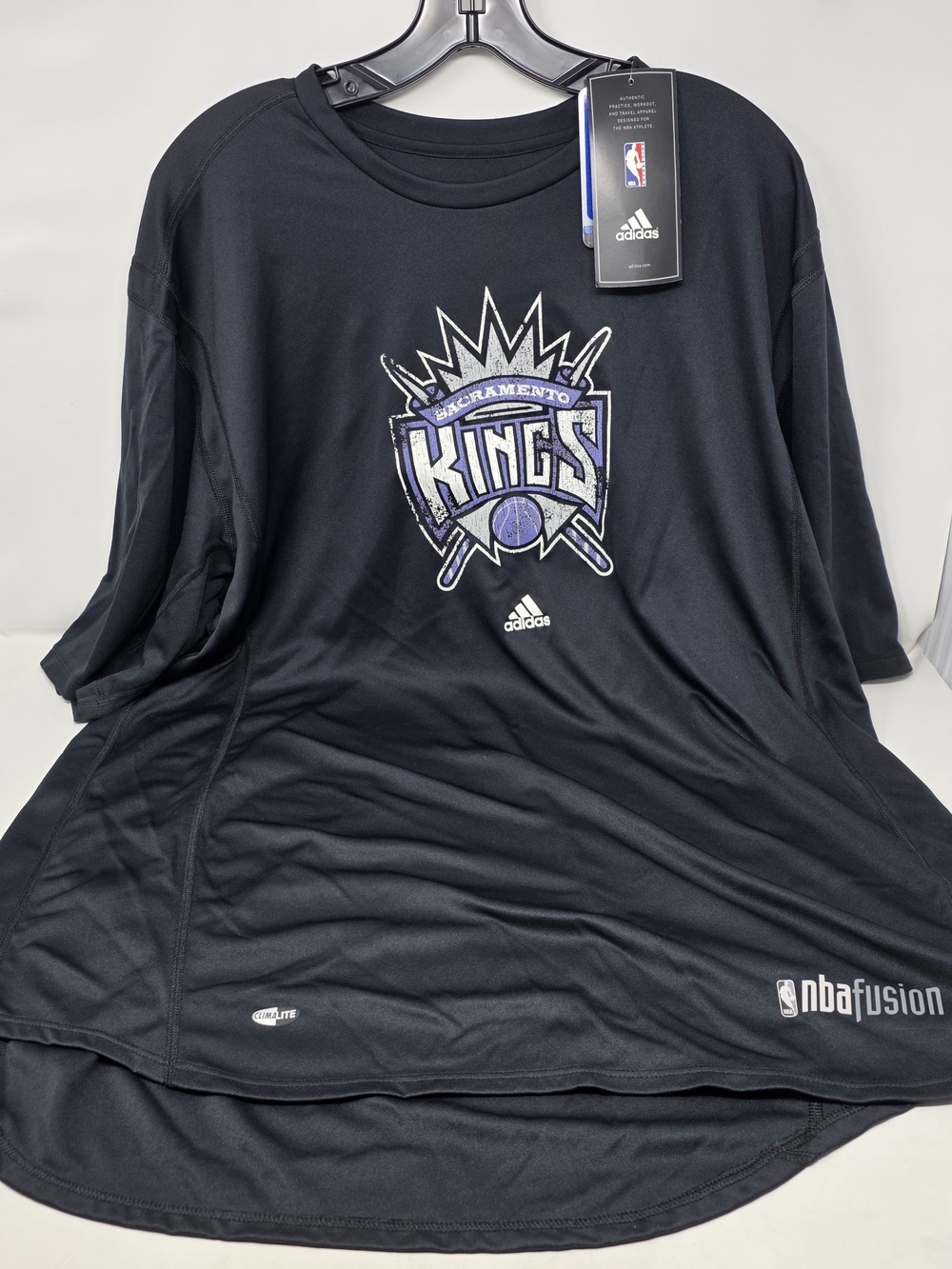 Vintage Adidas Sacramento Kings Shirt NBA Fusion Climalite Moisture Wicking 2XL